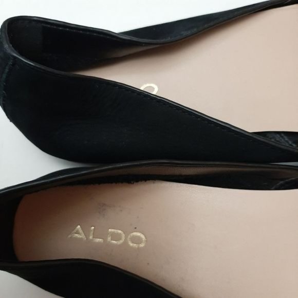 ALDO D'orsay Ballet Flats Slip-On Suede Leather Shoes Black Sz 6.5 - Picture 12 of 16